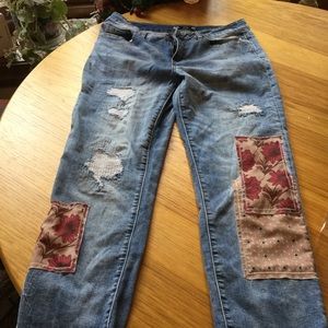 Tru Luxe Vintage Patch cropped Ankle Jeans 31/12
